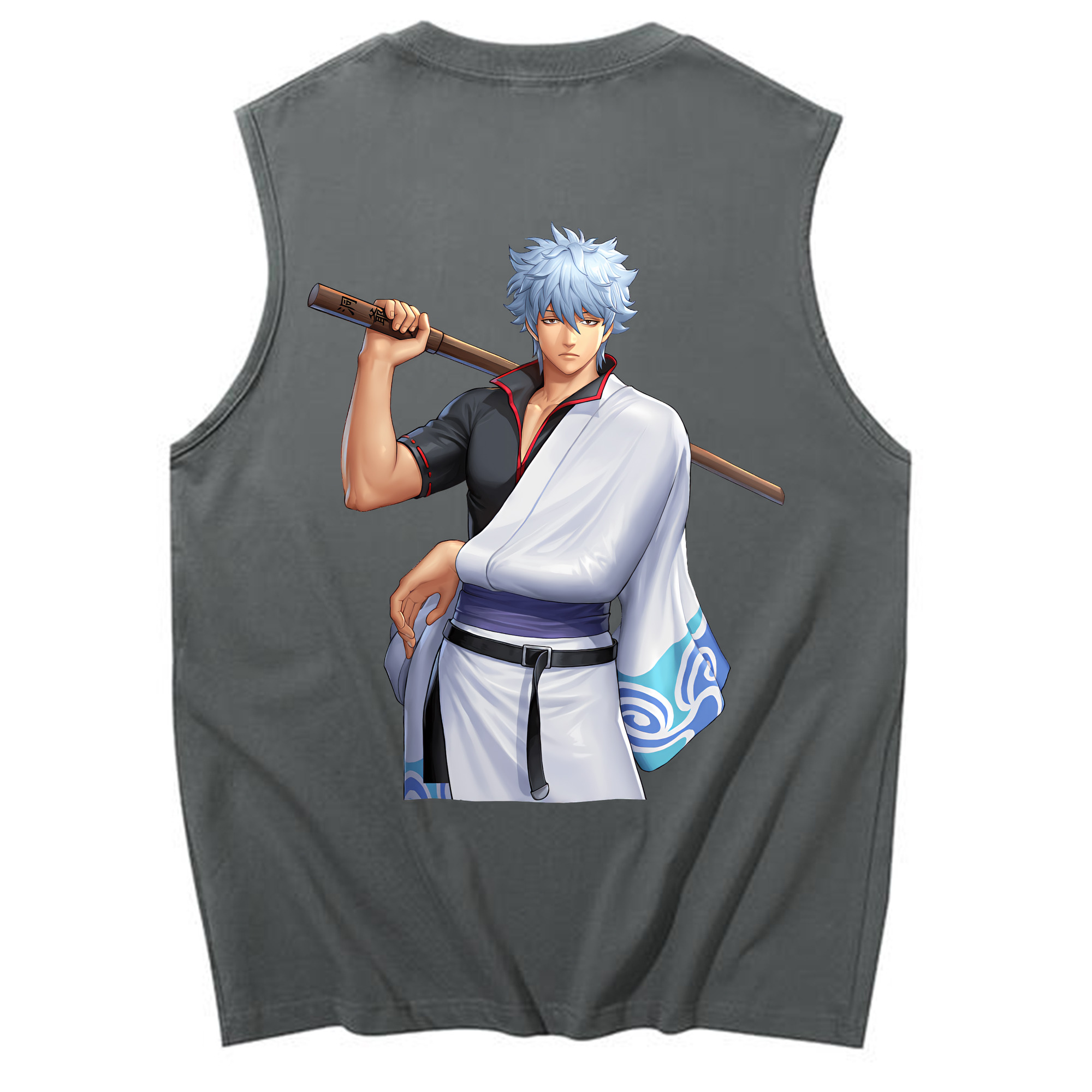 （画像用） ぎんたま 坂田銀時（さかたぎんとき） 神楽 志村新八（しむら しんぱち） GINTAMA Sakata Gintoki Kagura Shimura Shinpachi コットン100％タンクトップ（背面プリント）